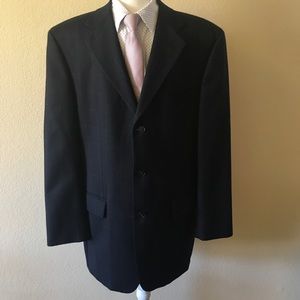 Baumler blue with white lines wool blazer